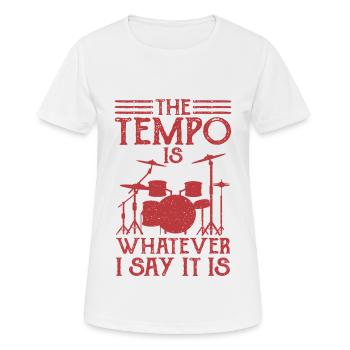 Le batteur détermine le cadeau du batteur Tempo - T-shirt respirant Femme - blanc - Devant - AI Model Female 172 dark (172cm)