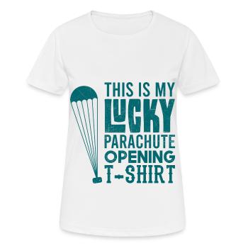 Fallschirmspringen Skydive Glücksshirt Skydiving - Frauen T-Shirt atmungsaktiv - Weiß - Vorne - AI Model Female 172 dark (172cm)