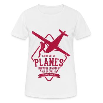 Fallschirmspringen Springe Aus Flugzeug Skydiving - Frauen T-Shirt atmungsaktiv - Weiß - Vorne - AI Model Female 172 dark (172cm)
