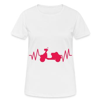 Cadeau pour cyclomoteur ROLLER HEARTSCHLAG Pour conducteur de scooter - T-shirt respirant Femme - blanc - Devant - AI Model Female 172 dark (172cm)