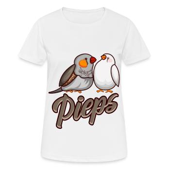 PIEPS ZEBRAFINK cadeau rétro pour pinsons zébrés - T-shirt respirant Femme - blanc - Devant - AI Model Female 172 dark (172cm)