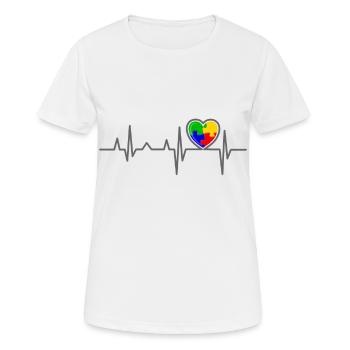 Autismus Herzschlag Asperger Autismus Tag - Frauen T-Shirt atmungsaktiv - Weiß - Vorne - AI Model Female 172 dark (172cm)