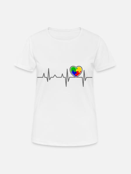 Autismus Herzschlag Asperger Autismus Tag - Frauen T-Shirt atmungsaktiv - Weiß