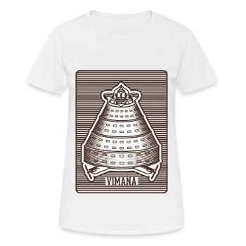VIMANA Alte Indische Flugmaschine UFO Geschenk - Frauen T-Shirt atmungsaktiv - Weiß - Vorne - AI Model Female 172 dark (172cm)