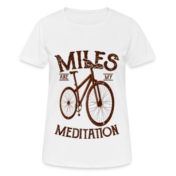 MILLES POUR LA MÉDITATION cadeau de vélo de montagne vélo - T-shirt respirant Femme - blanc - Devant - AI Model Female 172 dark (172cm)