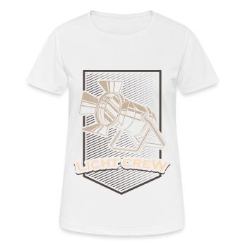 LIGHT CREW Retro Licht Lichttechniker Geschenk - Frauen T-Shirt atmungsaktiv - Weiß - Vorne - AI Model Female 172 dark (172cm)