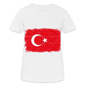 TURKISH FLAG Turkey flag gift for Turks - Women's Breathable T-Shirt - white - Front - AI Model Female 172 dark (172cm)