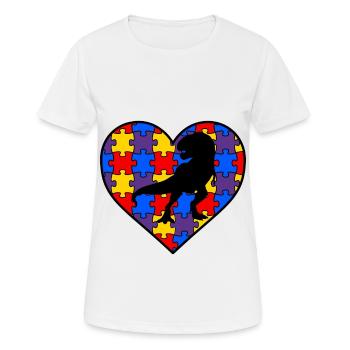 AUTISM AWARENESS DINO autisme cadeau autiste - T-shirt respirant Femme - blanc - Devant - AI Model Female 172 dark (172cm)