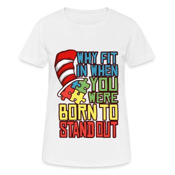 AUTISM HAT Cadeau de sensibilisation à l'autisme pour les autistes - T-shirt respirant Femme - blanc - Devant - AI Model Female 172 dark (172cm)