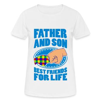 AUTISME PÈRE et fils cadeau papa autiste - T-shirt respirant Femme - blanc - Devant - AI Model Female 172 dark (172cm)