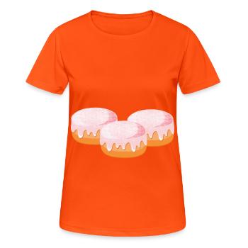 KARNEVAL KRAPFEN BERLINER Fasching Kostüm Bäcker - Frauen T-Shirt atmungsaktiv - Neonorange - Vorne - AI Model Female 172 dark (172cm)