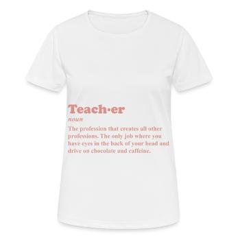 TEACHER LETTERING Gift for English teacher - Women's Breathable T-Shirt - white - Front - AI Model Female 172 dark (172cm)