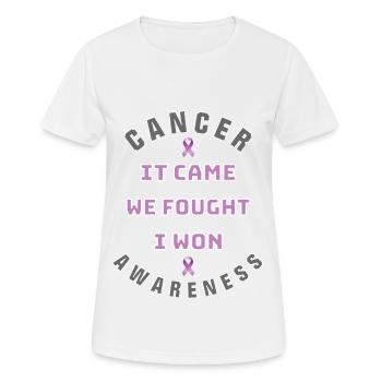 Krebsvorsorge Krebs stinkt Krebsschleife Überleben - Frauen T-Shirt atmungsaktiv - Weiß - Vorne - AI Model Female 172 dark (172cm)