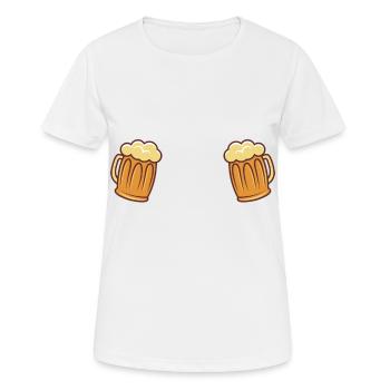 BIÈRE DRÔLE VERRE DE BIÈRE Dames cadeau buveur de bière - T-shirt respirant Femme - blanc - Devant - AI Model Female 172 dark (172cm)