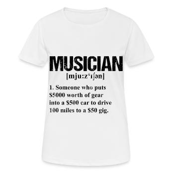 Musicien cadeau guitariste pour musicien MUSICIEN - T-shirt respirant Femme - blanc - Devant - AI Model Female 172 dark (172cm)