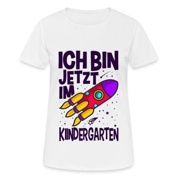 ICH BIN JETZT IM KINDERGARTEN KINDERGARTEN - Frauen T-Shirt atmungsaktiv - Weiß - Vorne - AI Model Female 172 dark (172cm)