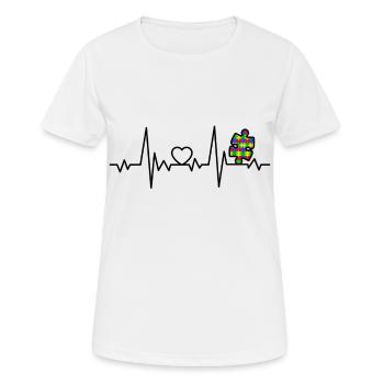 AUTISM HEARTBEAT Cadeau de la Journée mondiale de l'autisme - T-shirt respirant Femme - blanc - Devant - AI Model Female 172 dark (172cm)