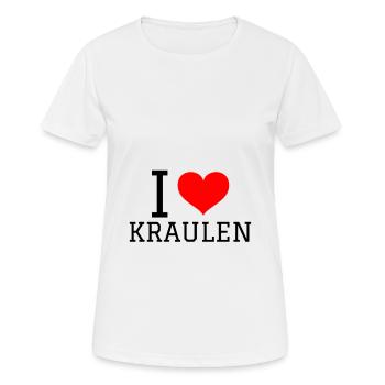 Nager en disant drôle J’aime ramper - T-shirt respirant Femme - blanc - Devant - AI Model Female 172 dark (172cm)