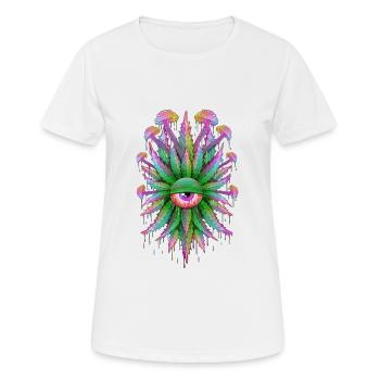Mushroom Eyes Grass - Women's Breathable T-Shirt - white - Front - AI Model Female 172 dark (172cm)