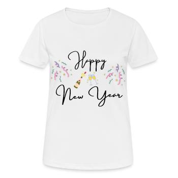 HAPPY NEW YEAR - T-shirt respirant Femme - blanc - Devant - AI Model Female 172 dark (172cm)