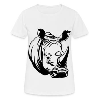 Rhino Animal Welfare Symbol - Women's Breathable T-Shirt - white - Front - AI Model Female 172 dark (172cm)