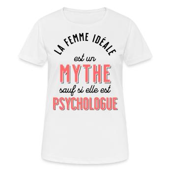 Psychologue cadeau humour psychologie Rigolo Femme - T-shirt respirant Femme - blanc - Devant - AI Model Female 172 dark (172cm)