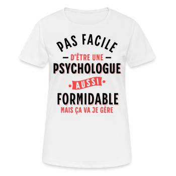 Psychologue cadeau humour psychologie Rigolo Femme - T-shirt respirant Femme - blanc - Devant - AI Model Female 172 dark (172cm)