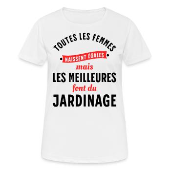 Jardin Cadeau pour Jardinier Potager Rigolo Humour - T-shirt respirant Femme - blanc - Devant - AI Model Female 172 dark (172cm)