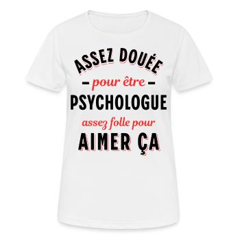 Psychologue cadeau humour psychologie Rigolo Femme - T-shirt respirant Femme - blanc - Devant - AI Model Female 172 dark (172cm)