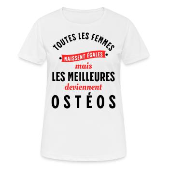 Ostéo Cadeau pour Ostéopathe Rigolo Humour - T-shirt respirant Femme - blanc - Devant - AI Model Female 172 dark (172cm)
