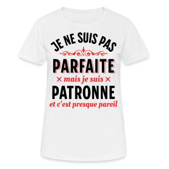 Directrice Cadeau Patronne Citation Dicton Rigolo - T-shirt respirant Femme - blanc - Devant - AI Model Female 172 dark (172cm)