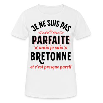 Bretagne cadeau pour bretonne Citation Région - T-shirt respirant Femme - blanc - Devant - AI Model Female 172 dark (172cm)
