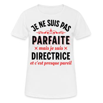 Directrice Cadeau Patronne Dicton Rigolo Femme - T-shirt respirant Femme - blanc - Devant - AI Model Female 172 dark (172cm)