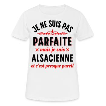 Alsace Région Cadeau pour Alsacienne Rigolo Humour - T-shirt respirant Femme - blanc - Devant - AI Model Female 172 dark (172cm)