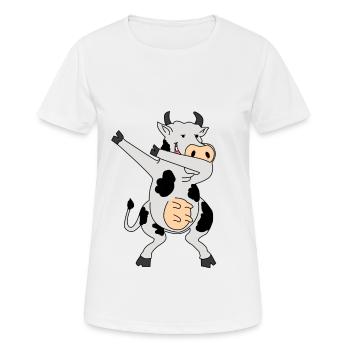 Funny cow as a gift idea for friends - Women's Breathable T-Shirt - white - Front - AI Model Female 172 dark (172cm)