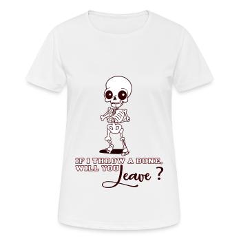 If I Throw a Bone Tshirt Eye catcher 💀 Gift idea - Women's Breathable T-Shirt - white - Front - AI Model Female 172 dark (172cm)