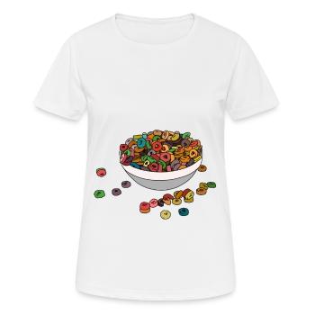 Frühstücks Cornflakes aus den 90s Geschenkidee - Frauen T-Shirt atmungsaktiv - Weiß - Vorne - AI Model Female 172 dark (172cm)