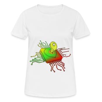Matériel informatique avec idée cadeau clé et cadenas - T-shirt respirant Femme - blanc - Devant - AI Model Female 172 dark (172cm)