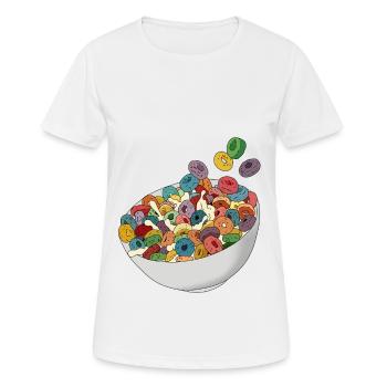 Lecker Frühstück wie aus der Kindheit Kornflakes - Frauen T-Shirt atmungsaktiv - Weiß - Vorne - AI Model Female 172 dark (172cm)