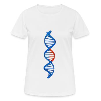Doppelhelix DNA DNS Test Geschenkidee für Forscher - Frauen T-Shirt atmungsaktiv - Weiß - Vorne - AI Model Female 172 dark (172cm)