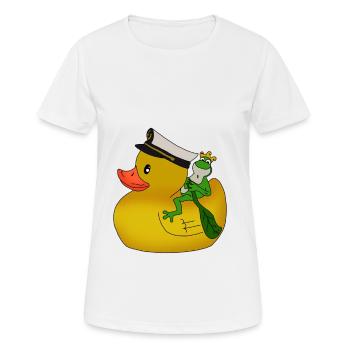 Canard drôle avec idée cadeau petite grenouille - T-shirt respirant Femme - blanc - Devant - AI Model Female 172 dark (172cm)