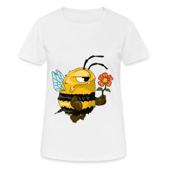 Mad bee with flower. Gift idea for beekeepers - Women's Breathable T-Shirt - white - Front - AI Model Female 172 dark (172cm)