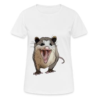 lachendes Opossum Geschenkidee für Opossum Freunde - Frauen T-Shirt atmungsaktiv - Weiß - Vorne - AI Model Female 172 dark (172cm)