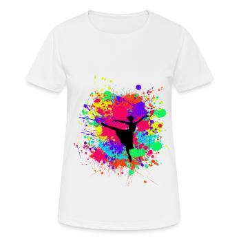 Schöne prima Ballerina in Farbkleckse Geschenk - Frauen T-Shirt atmungsaktiv - Weiß - Vorne - AI Model Female 172 dark (172cm)
