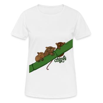 Koboldmakis Familie Geschenkidee für Makis & Affen - Frauen T-Shirt atmungsaktiv - Weiß - Vorne - AI Model Female 172 dark (172cm)