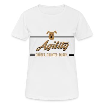 Agility - Frauen T-Shirt atmungsaktiv - Weiß - Vorne - AI Model Female 172 dark (172cm)