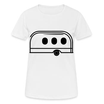 Kleiner Wohnwagen - Frauen T-Shirt atmungsaktiv - Weiß - Vorne - AI Model Female 172 dark (172cm)