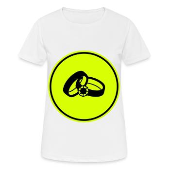 Eheringe Hochzeit - Frauen T-Shirt atmungsaktiv - Weiß - Vorne - AI Model Female 172 dark (172cm)