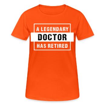 Arzt Ruhestand Geschenk. Pensionierter Arzt, medizinisch - Frauen T-Shirt atmungsaktiv - Neonorange - Vorne - AI Model Female 172 dark (172cm)