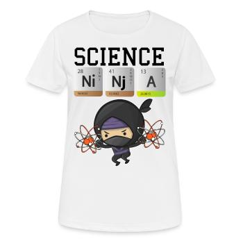 Wissenschafts-Ninja-Entwurfs-lustige Chemie-Elemente - Frauen T-Shirt atmungsaktiv - Weiß - Vorne - AI Model Female 172 dark (172cm)
